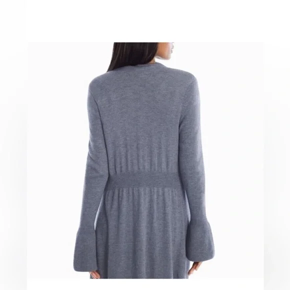 White House Black Market Gray Draped Bell Sleeve Cardigan‎ - Picture 2 of 6
